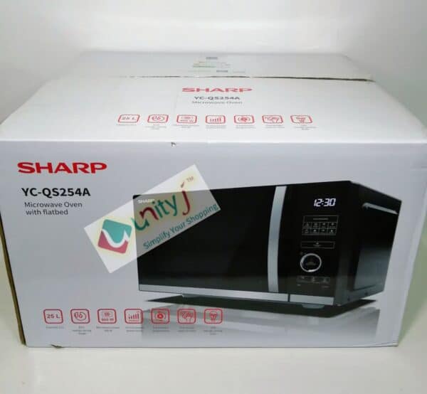 SHARP YC-QS254AU-B 25 Litre 900W Digital FLATBED Microwave, 10 Power ...