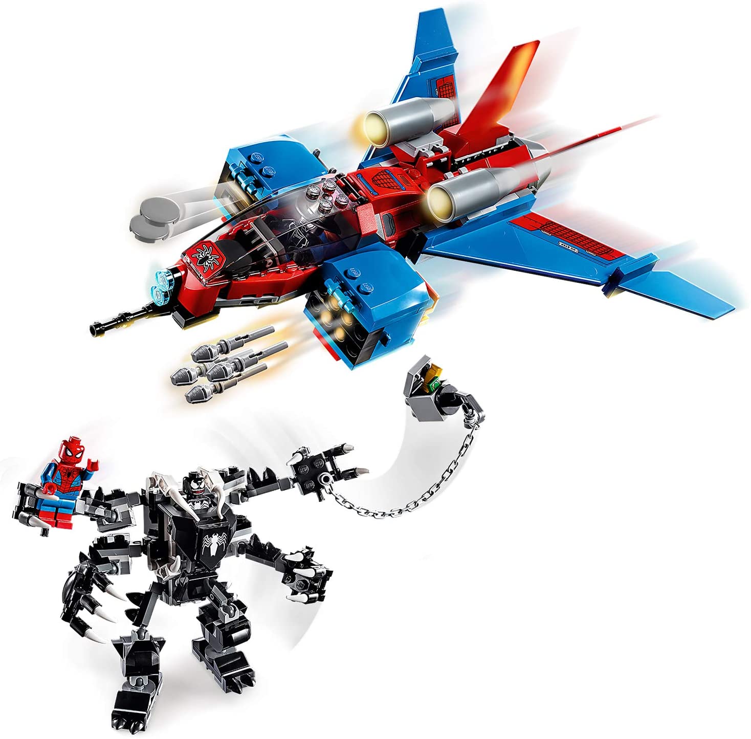 LEGO 76150 Super Heroes Marvel Spider-Man Jet Vs. Venom Mech Playset ...